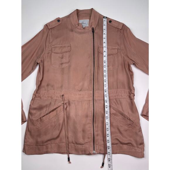 Rails Sz Small Maeve Pink Utility Military Jacket Front Slash Pockets 100% Cupro - Picture 7 of 11